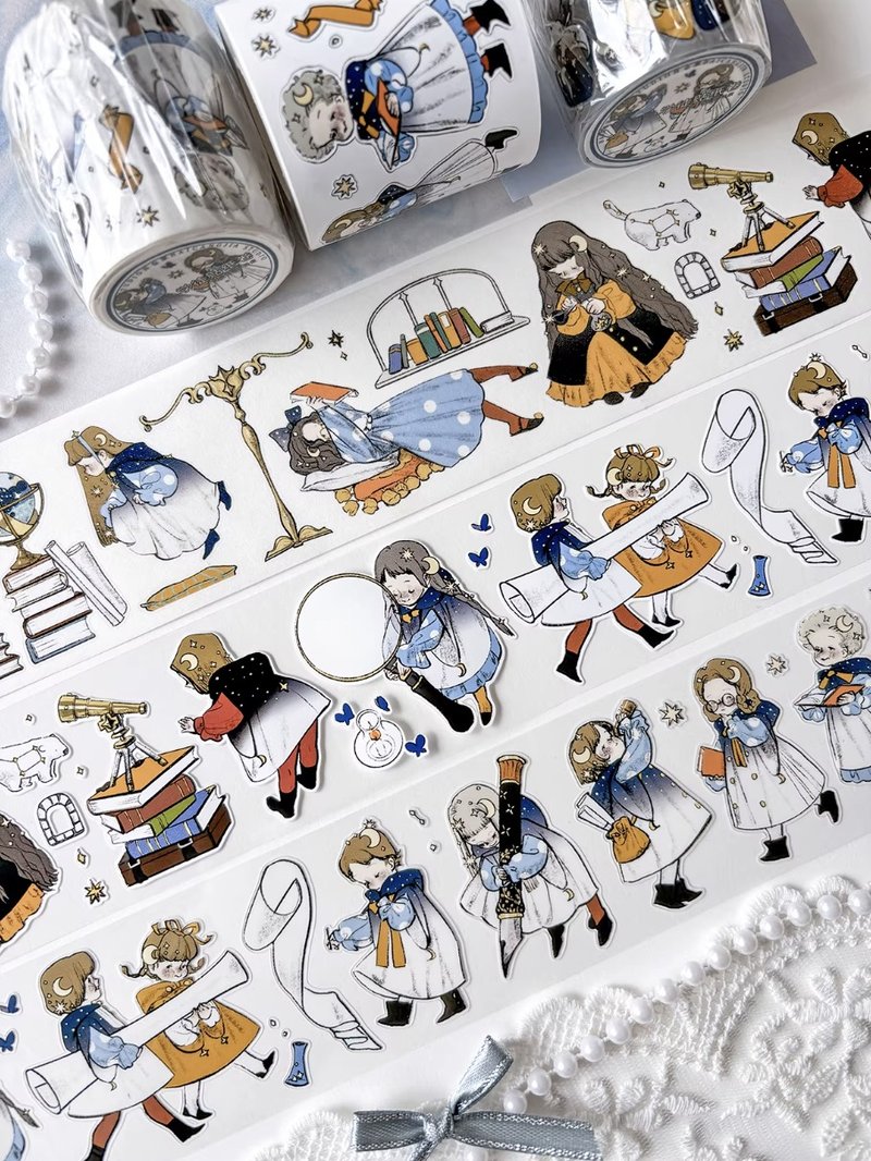 学徒 しりたがりな こどもたち PET・和紙マスキングテープ (kiss-cut) - マスキングテープ・PET テープ - その他の素材 多色