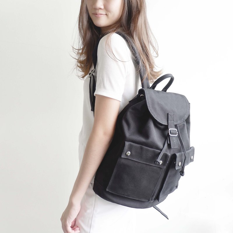 Backpack Lite -Black - Backpacks - Cotton & Hemp Black