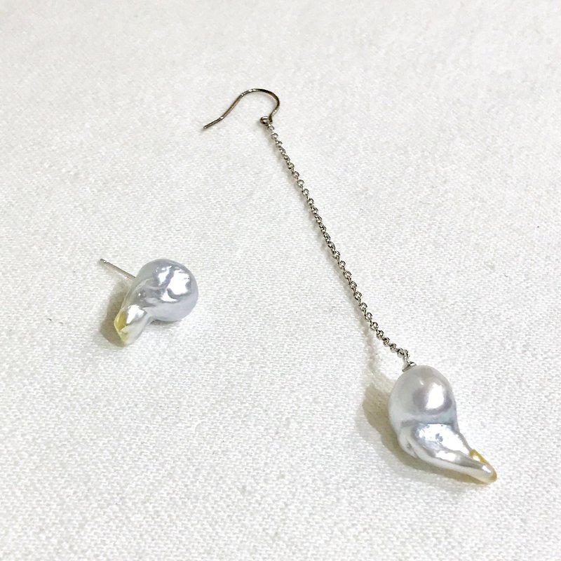 Choose Nanyang Baroque Pearl Earrings (Natural) - Earrings & Clip-ons - Gemstone Silver