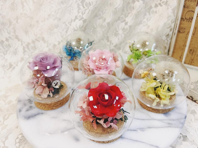 Texture life|preserved flower glass cup - Dried Flowers & Bouquets - Glass 
