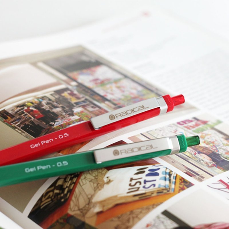 PREMEC Swiss brand RADICAL glue ink pen red with green texture metal pen clip - Other Writing Utensils - Plastic Green