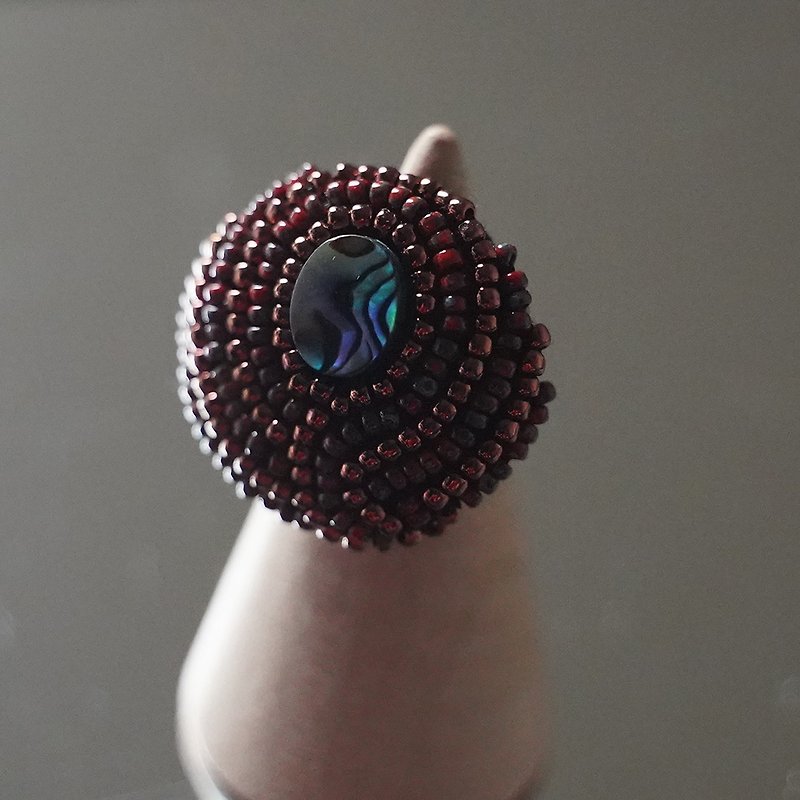 Red and copper ring, statement ring,free ring, cocktail ring , art ring, 4 - General Rings - Shell Red