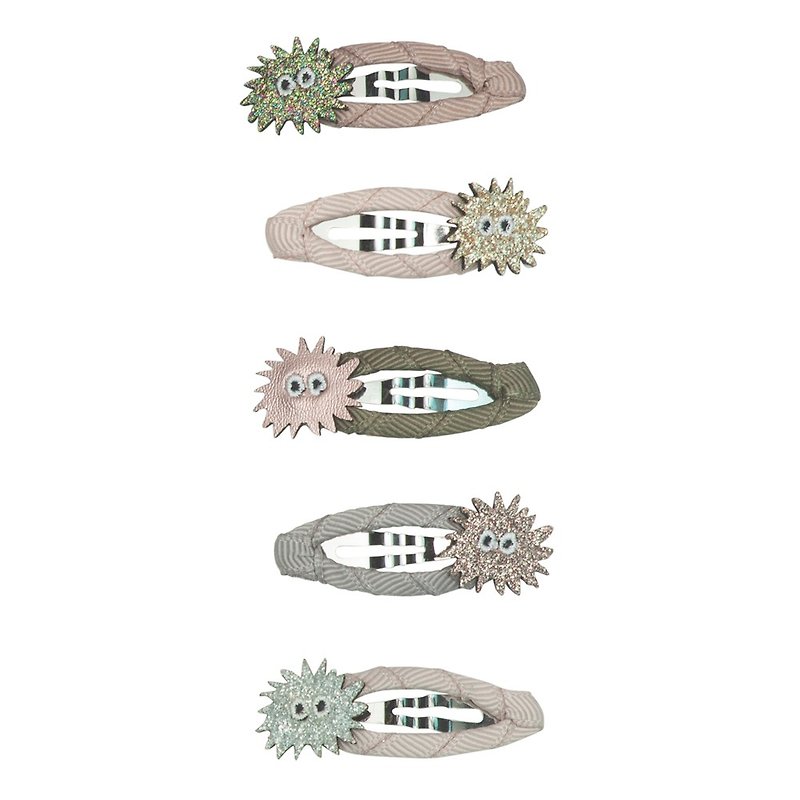 British Mimi & Lula AW23_Dress Party-Little Monster Mini Hair Clips 5 pieces - Baby Accessories - Polyester 