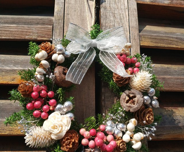 Christmas Wreath Extremely Flowery Eternal Flower Gift - Shop jiduhuazao  Items for Display - Pinkoi