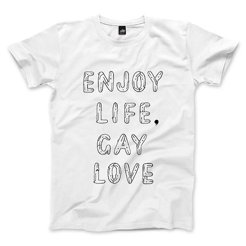 ViewFinder ENJOY LIFE, GAY LOVE - 白 - 中性版T恤