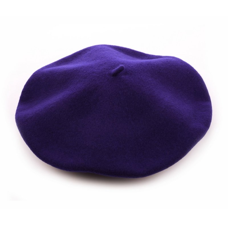 Spain ELOSEGUI female DAME beret EL_DAME19067 Scottish blue - หมวก - ขนแกะ 