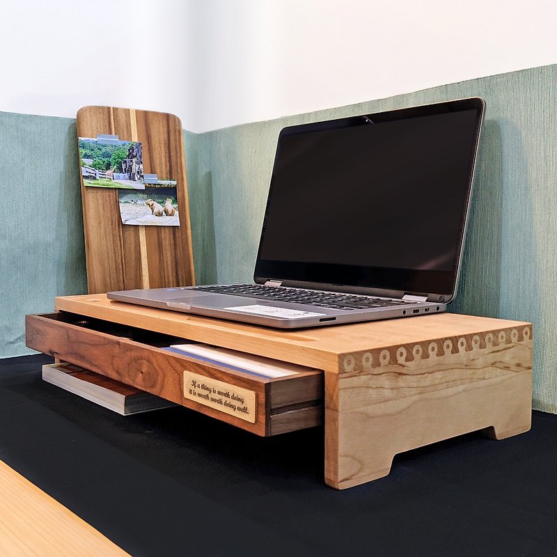 原木筆電架 - 電腦配件 - 木頭 咖啡色
