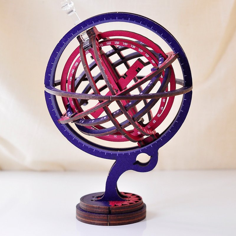 [Astronomy Time] Color Armillary Sphere | Star Observation Stargazing Teaching Aids Wooden STEAM Certification - Wood, Bamboo & Paper - Wood Multicolor