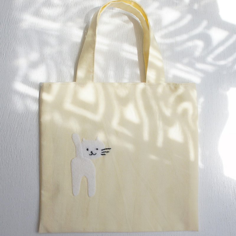 Ba-ba handmade mini shopping bag  No.RB31 - 手提包/手提袋 - 其他材質 黃色