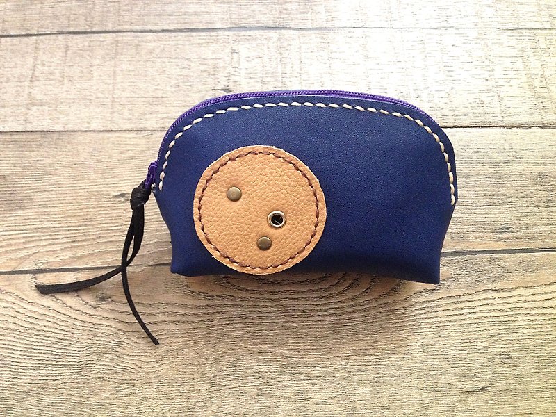 POPO│ fashion blue │ cow leather wallets │ - กระเป๋าสตางค์ - หนังแท้ สีน้ำเงิน