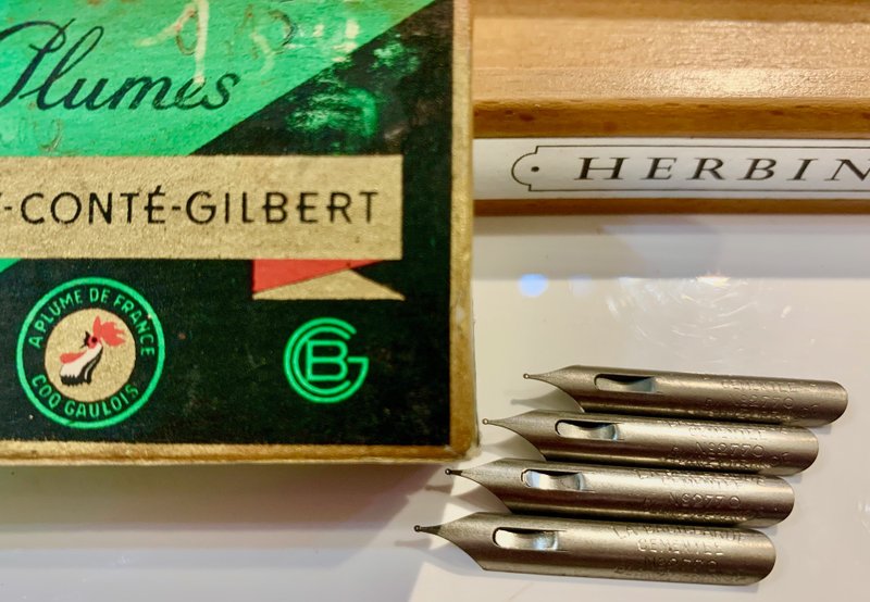 1950年代 法國 Gilbert 2770 Babillarde Cementé 沾水筆尖 - 沾水筆 - 其他金屬 銀色