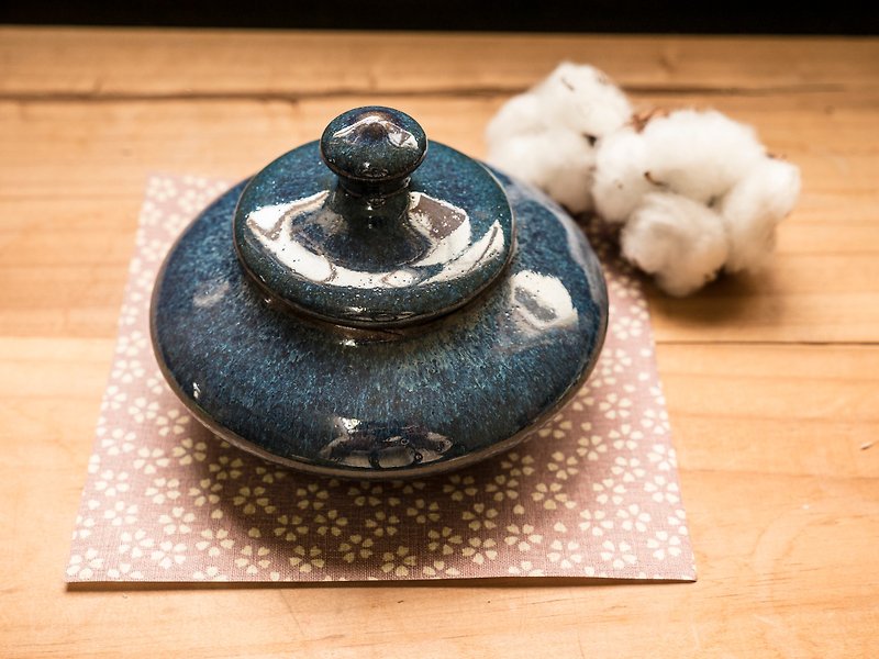 深藍軍藍茶倉罐 - 茶具/茶杯 - 陶 
