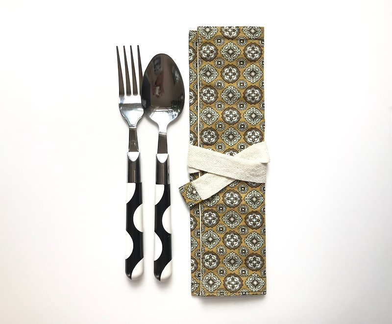 Cutlery Bag  Vintage Brown ECO - อื่นๆ - ผ้าฝ้าย/ผ้าลินิน สีนำ้ตาล