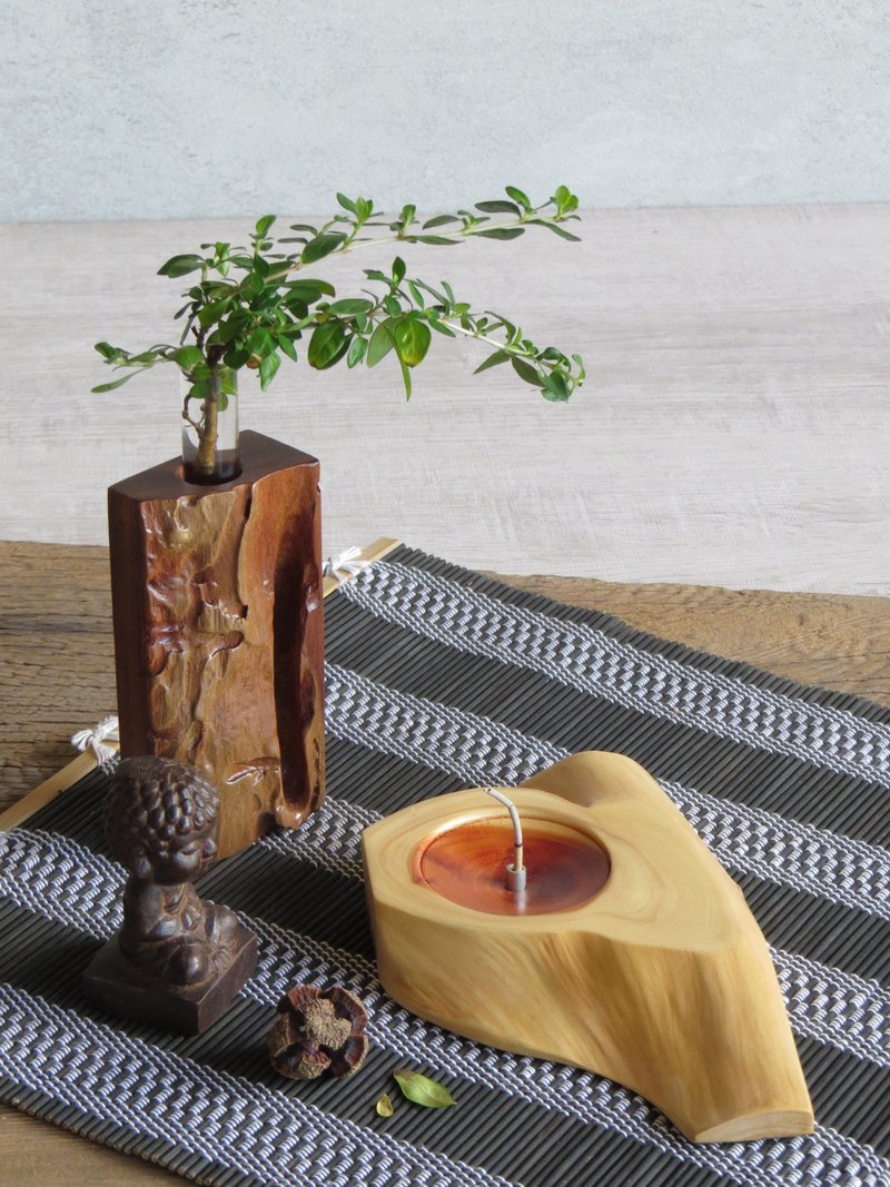 HO MOOD Natural Series-Handmade Raw Wood Incense - Fragrances - Wood Brown