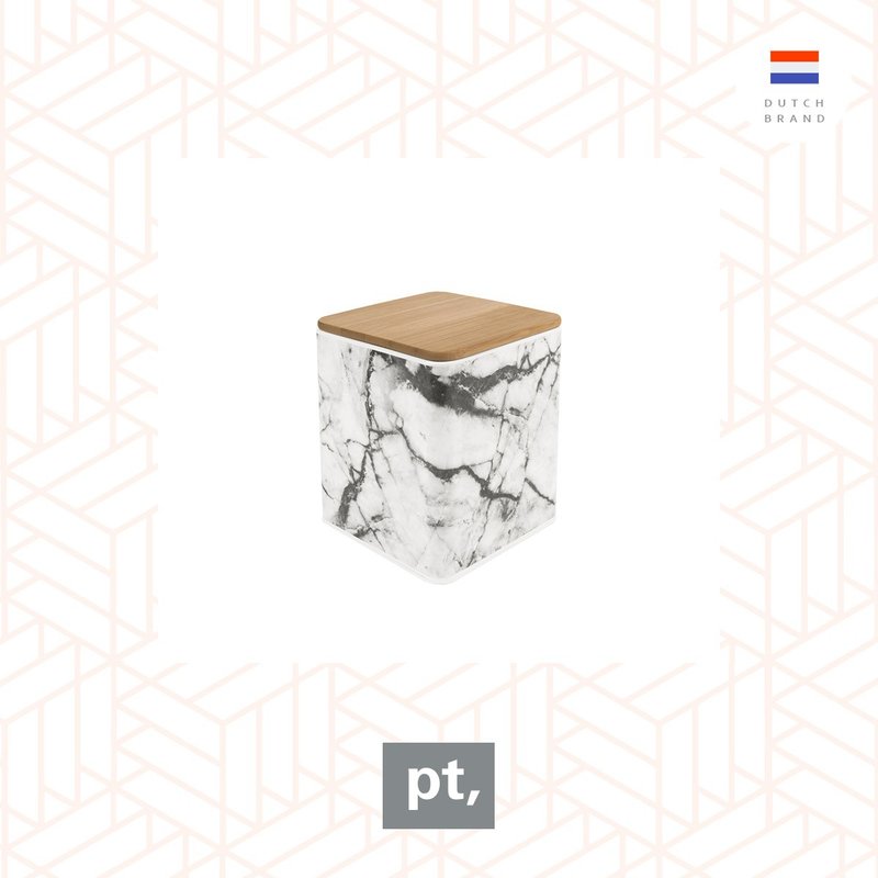 pt, Storage box Marble small tin white - กรอบรูป - โลหะ ขาว