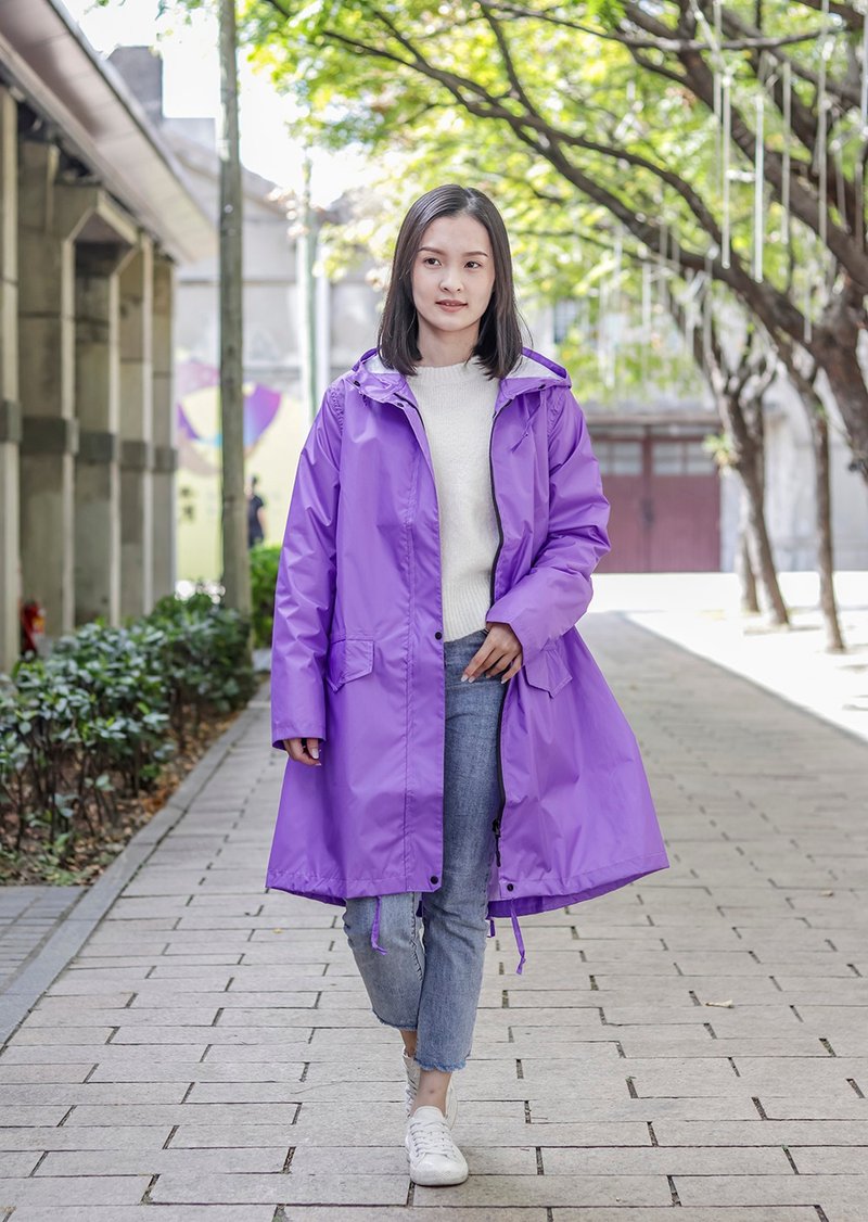 unni紫色薰衣防水風衣 雨衣 raincoat 雨風衣 防風 防潑水 風衣 - 女大衣/外套 - 防水材質 紫色