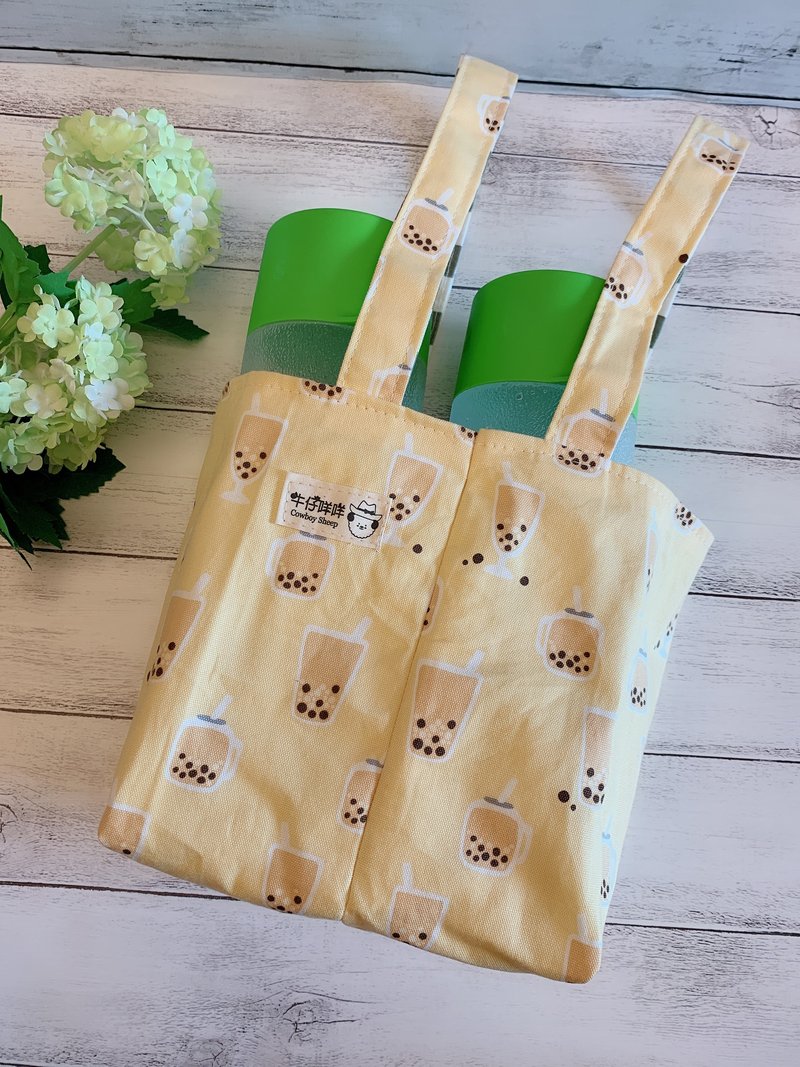 Christmas gift / practical two-cup bag / universal bag / tote bag - กระเป๋าถือ - ผ้าฝ้าย/ผ้าลินิน 