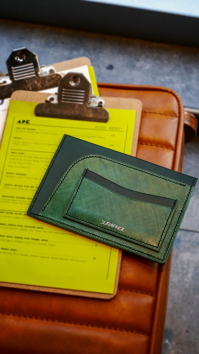 【Passport Case】Italian cowhide • Hot stamping and engraving • Customized color - Passport Holders & Cases - Genuine Leather Green