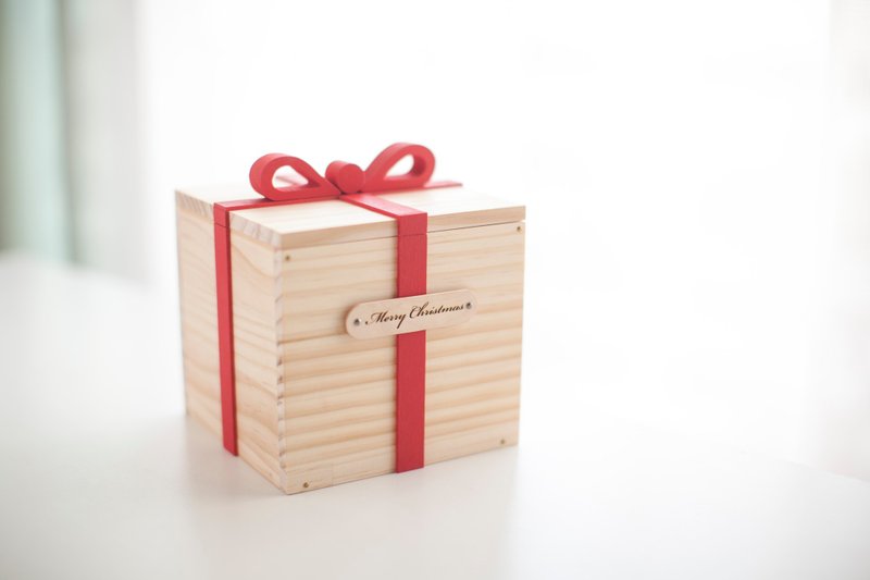 Customized Chinese Valentine's Day Birthday Gift Log Hand-made Gift Box-Customized Name Lettering Large - Storage - Wood Red