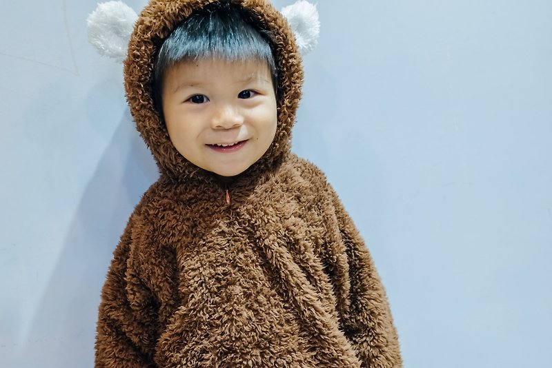 Brown bears, children's clothing, baby, baby, rabbit, one-piece, bear, hand-made - ชุดทั้งตัว - ผ้าฝ้าย/ผ้าลินิน สีนำ้ตาล