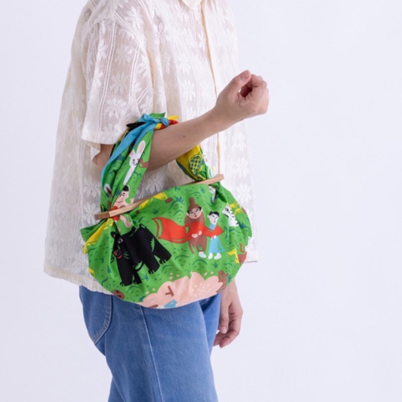 【New Pre-order】Kyoto Furoshiki Wrapping Cloth - cochae Ni-tsuki - Japanese Fairy Tales - Mountain (Organic Cotton) - Other - Cotton & Hemp 