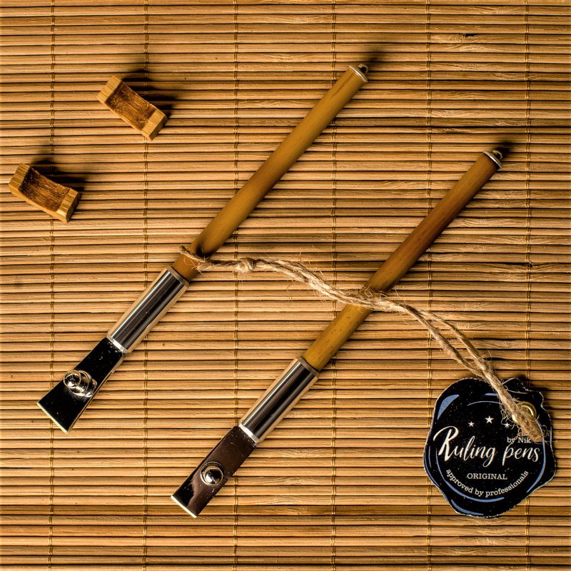 Hand made ruling pen for gothic calligraphy/Two sizes/Bamboo handle/ - 沾水筆 - 其他金屬 銀色
