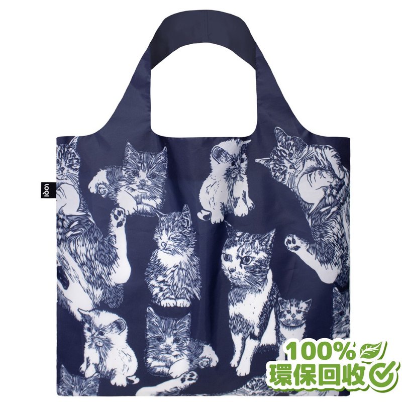 LOQI 環保材質購物袋-貓咪們 (無扣帶、無暗袋) - 手袋/手提包 - 環保材質 