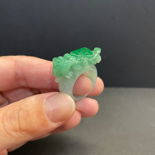 元元圓滾滾 水晶手鍊 瀚玉珠寶 天然A貨翡翠 正陽綠翡翠戒指 緬甸玉戒指 玉戒 雕花戒指