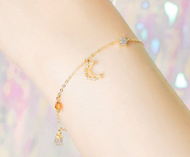 Love x Orange Stone Freshwater Pearl Stone Custom Made Tangerine