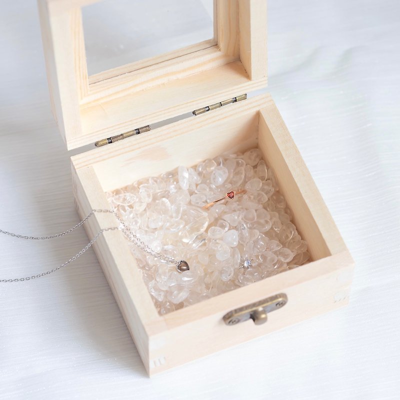 Crystal Other Khaki - Crystal Natural Stone Jewelry Degaussing Wooden Box Natural Log Color