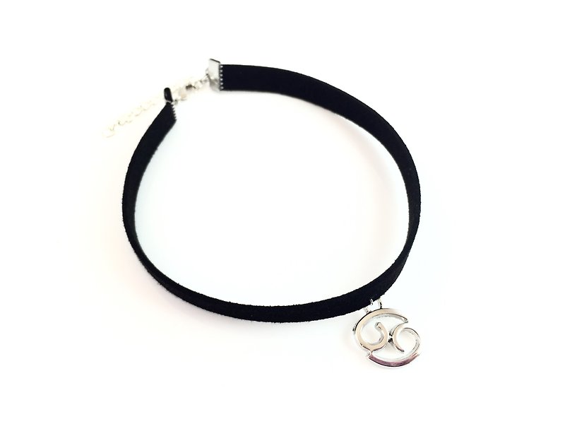 Cancer-Constellation Necklace - Necklaces - Genuine Leather Black