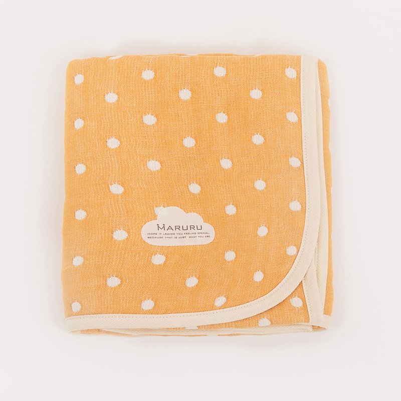 MARURU Luxurious Six-layer gauze baby blanket  (S) Yellow dot - Other - Other Materials Orange