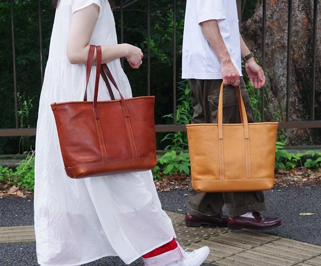 Craftsman handmade leather classic tote bag T-9 M/L- 5