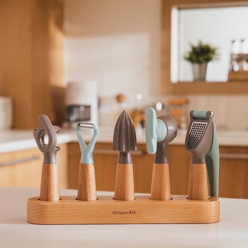 EASY KITCHEN Nordic style wooden handle kitchen tools 6-piece set - เครื่องครัว - ไม้ หลากหลายสี