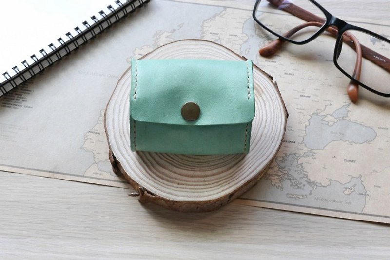 Leather coin purse lake water green purse leather - Coin Purses - Genuine Leather Green