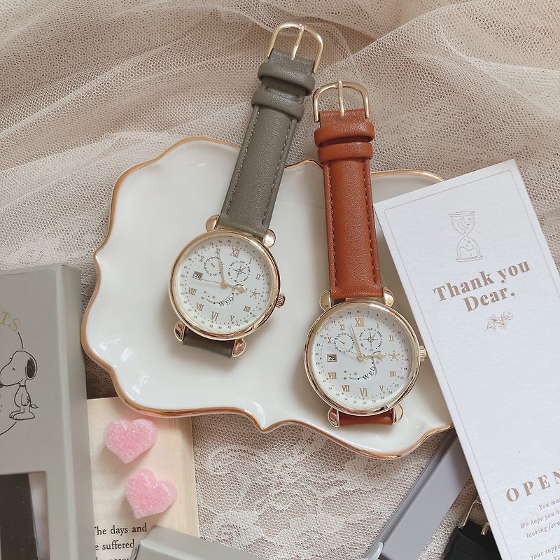 母の日のギフト、手作りの時計カバーデザイン、女性向けのMake a Wish日付と曜日の時計 - 腕時計 - その他の素材 多色