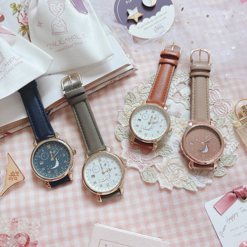 Free shipping for Christmas gifts, retro homemade watch cover design, Make a Wish date and day watch for women - นาฬิกาผู้หญิง - วัสดุอื่นๆ หลากหลายสี