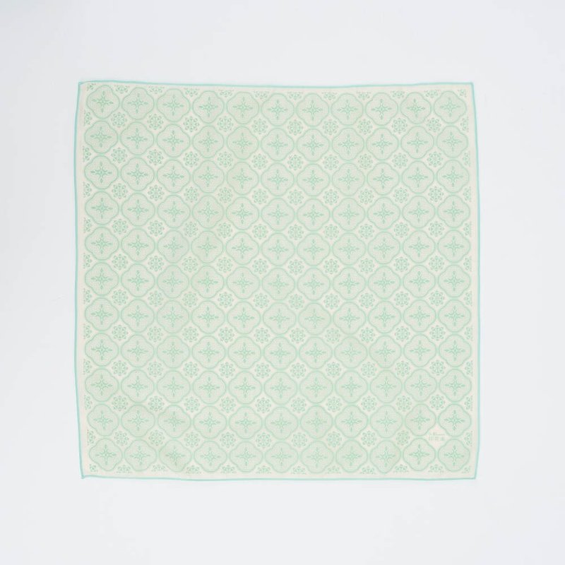 Furoshiki Cloth/Begonia Glass Pattern/Mist Green - ผ้าเช็ดหน้า - ผ้าฝ้าย/ผ้าลินิน สีเขียว