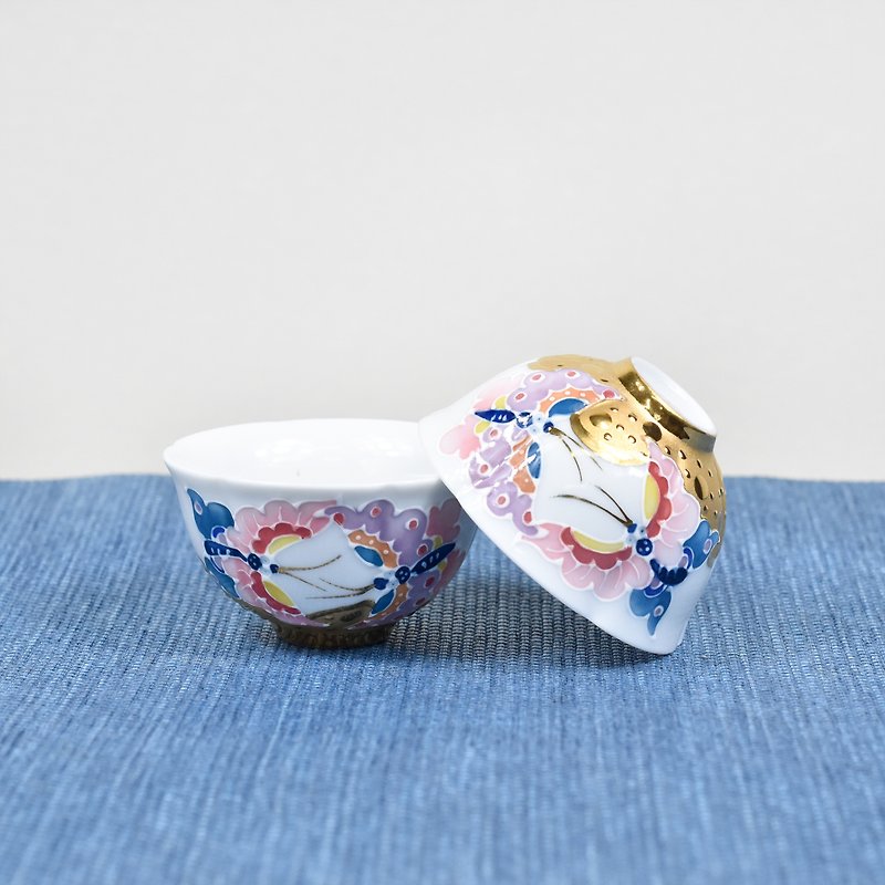 Zhang Meiyun【Limited Gift Box】Half Gilt Butterfly Sunflower Cup Gift Box - ถ้วย - เครื่องลายคราม 