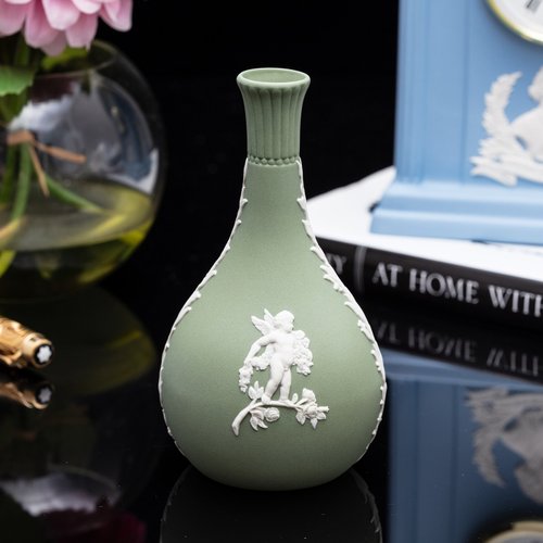 ◎ウェッジウッド 3色ジャスパー 綺麗な大口花瓶 「4女神と4