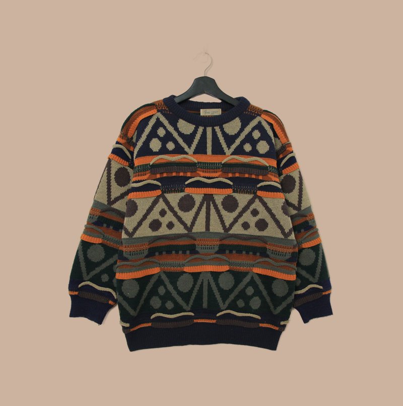 Back to Green-retro sweater semi-dimensional desert color vintage sweater - สเวตเตอร์ผู้หญิง - เส้นใยสังเคราะห์ 