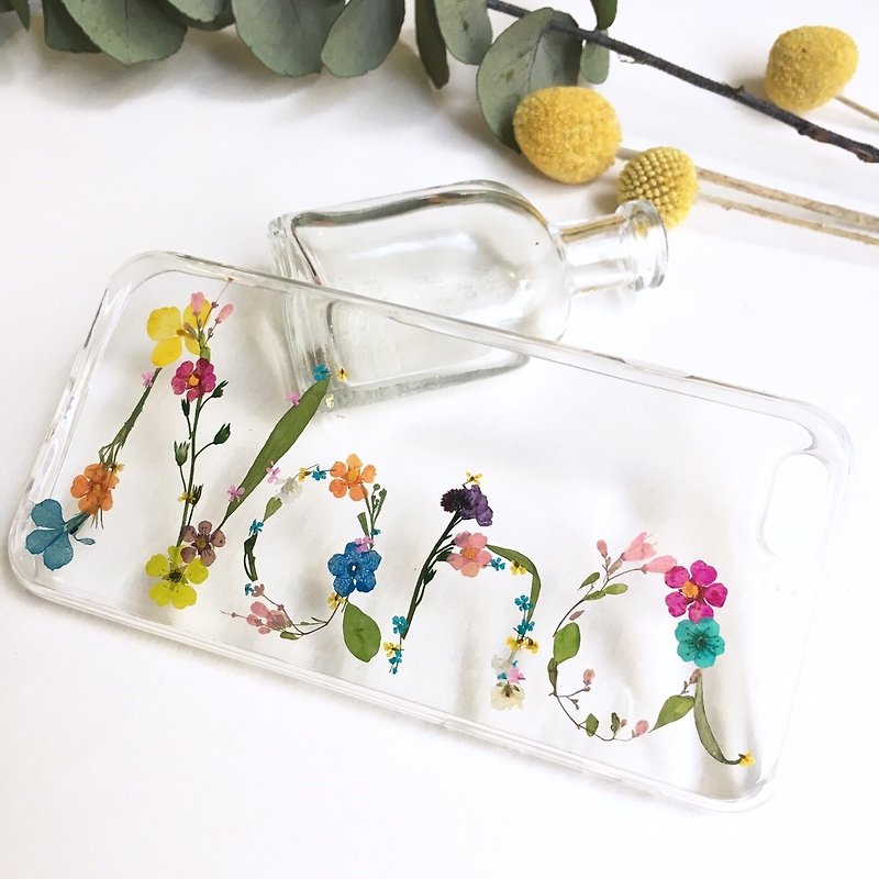 Custom made pressed flower phonecase - เคส/ซองมือถือ - พลาสติก หลากหลายสี