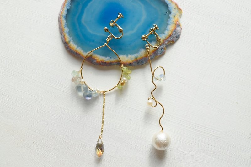 water drop - Earrings & Clip-ons - Stone Blue