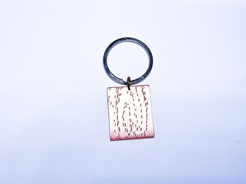 metalworking wood grain key ring - ที่ห้อยกุญแจ - โลหะ 