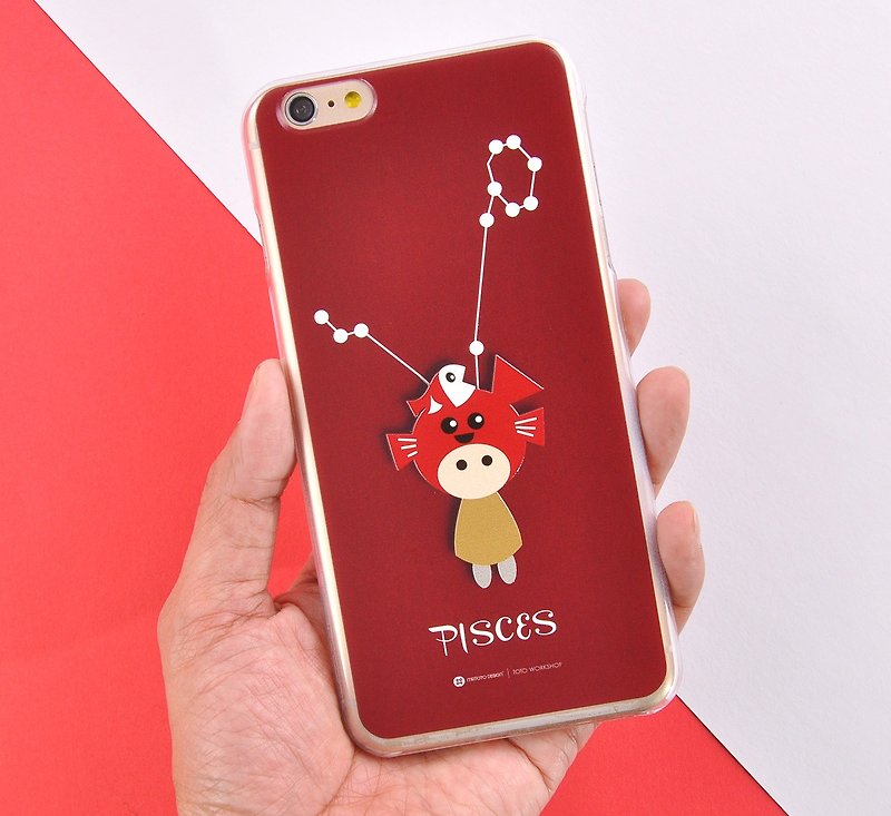 12 Constellation Character Phone Case iPhone X, 8/8 Plus, 7/ 7 Plus Case Pisces - เคส/ซองมือถือ - พลาสติก สีแดง