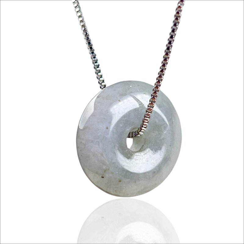 【願‧平安】冰飄花翡翠平安扣項鍊 | 天然緬甸玉A貨翡翠 | 送禮 - 項鍊 - 玉石 多色