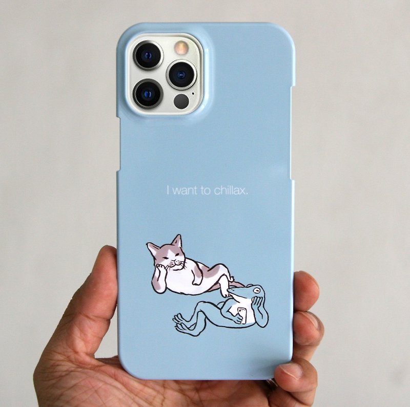 Let's take a leisurely smartphone case Blue Gray - เคส/ซองมือถือ - พลาสติก สีน้ำเงิน