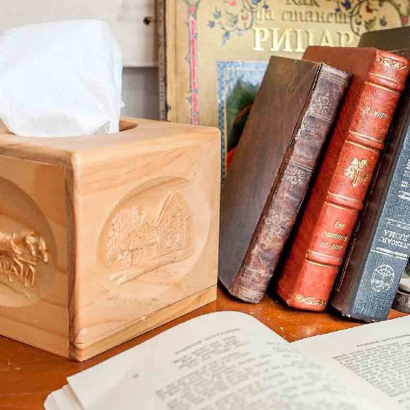 【居家良品】小面紙盒 / 客製化 木製 面紙盒  紐松木 - 居家收納/收納盒/收納用品 - 木頭 咖啡色