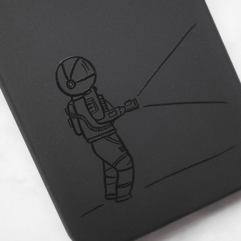冒險宇宙飛行士 - 防撞厚實iphone手機殼(微靠背設計款 - 手機殼/手機套 - 塑膠 黑色