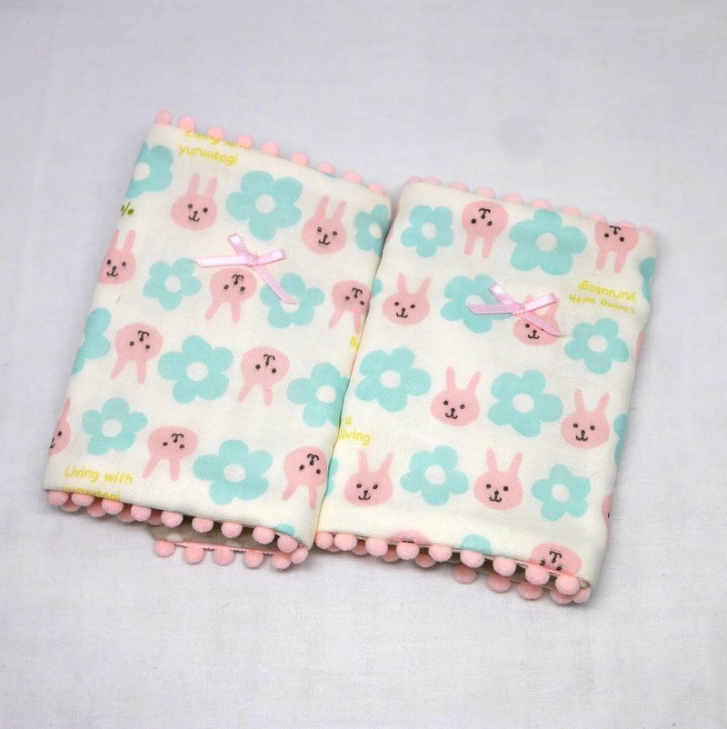 Japanese Handmade 8-layer-gauze droop sucking pads - 圍兜/口水巾 - 棉．麻 粉紅色